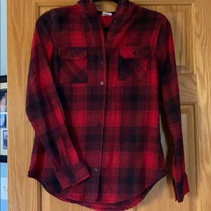 Hooded flannel shirt